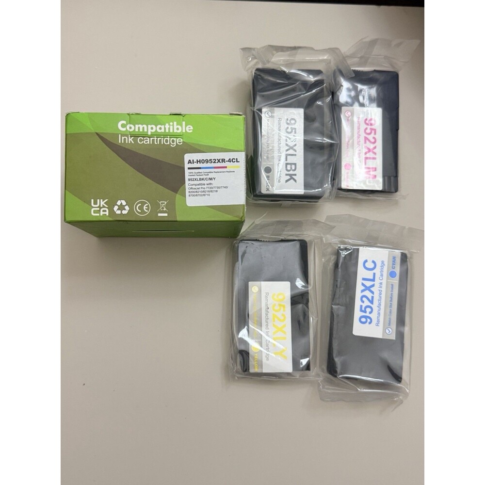 Compatible HP 952XL Ink Set Black Cyan Magenta Yellow 4 Pack High Yield